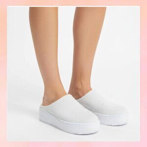 Nike Air Force White Leather Slip-On Sneakers - Size 8.5